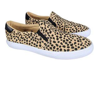 Nine West Womens Casual Cheetah Print Canvas Slip-on Sneakers Size 8.5